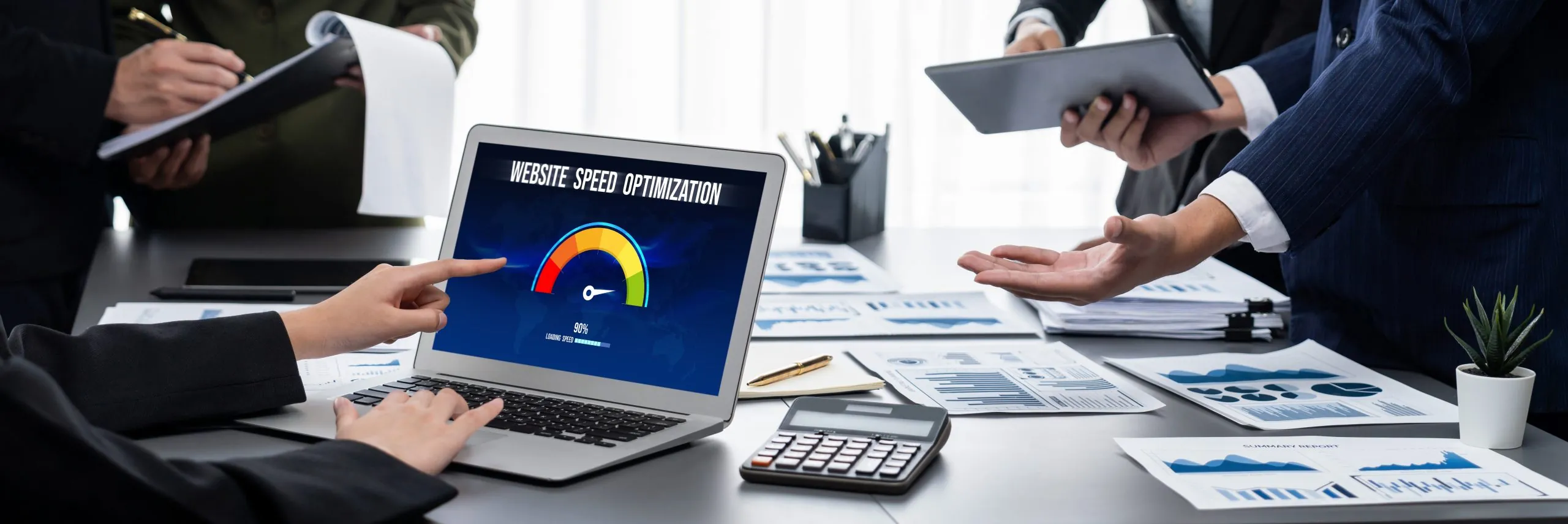 Website loading speed test on a laptop — professional hosting services for fast website performance