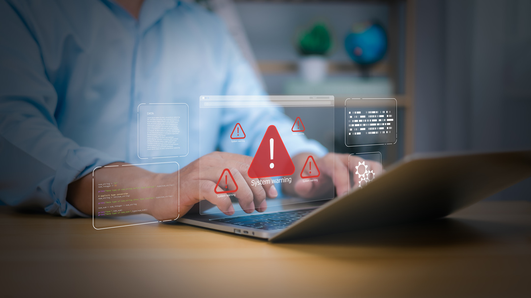 Multiple system warnings representing shadow IT risks across unmonitored business tools